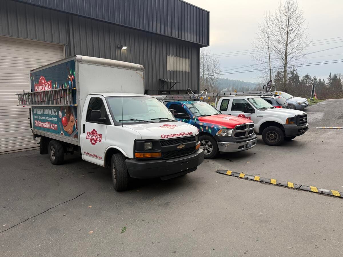 Christmas Northwest fleet at Woodinville warehouse