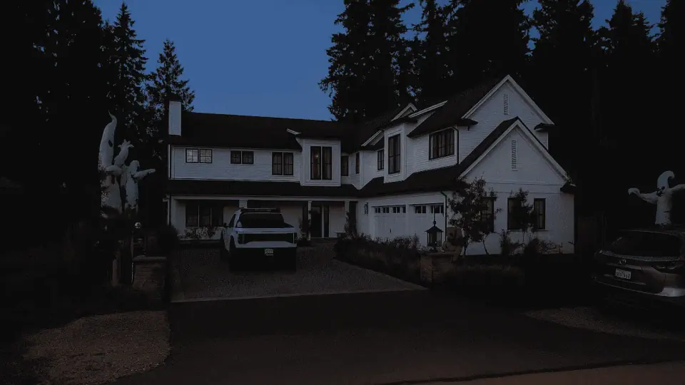 Before Christmas light installation